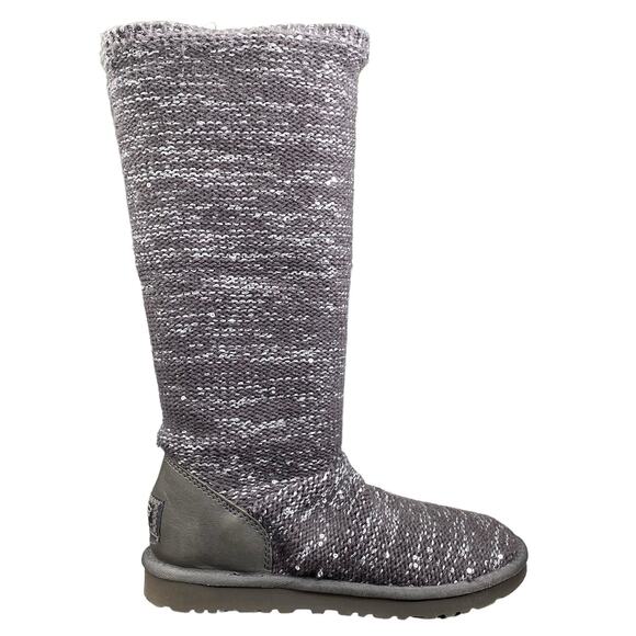 UGG Women's Cardy Gray Metallic Pull On Winter Boot Size US 7 - Picture 4 of 10
